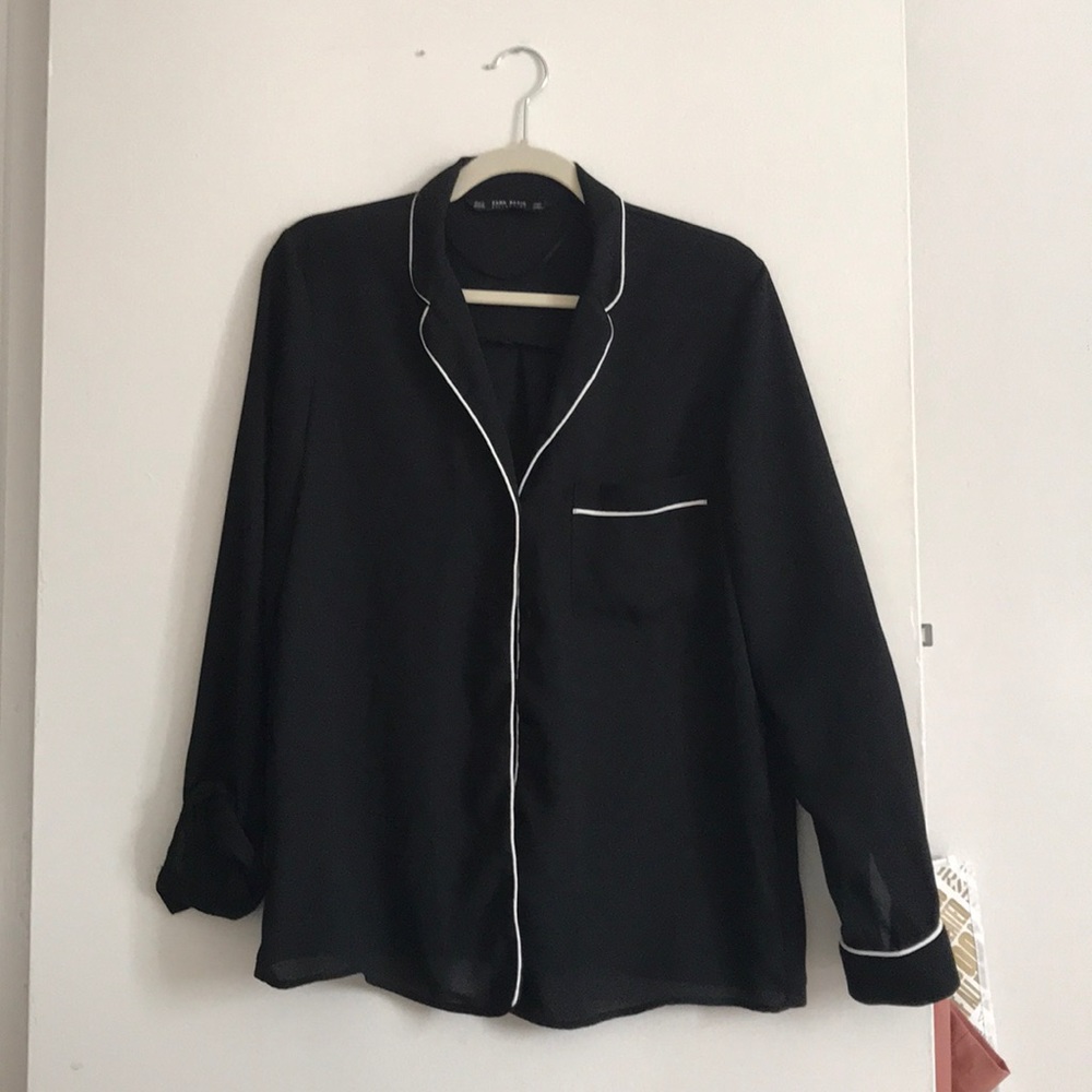 Zara pipelined blouse